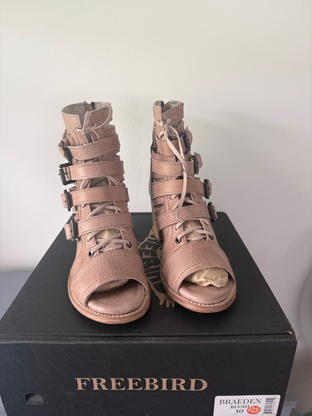 Freebird by Steven Blush Lace-Up Strappy Open-Toe Sandals
